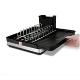 Berlinger Haus Adjustable Dish Rack Black Rose Gold Stainless Steel