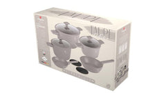 Berlinger Haus 10pc Cookware Set Taupe TitanPro Non-Stick Strainer Lid Induction