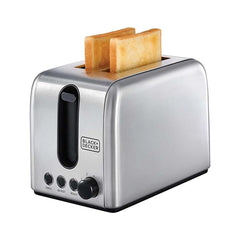 BLACK+DECKER Toaster 1050W 2 Slice Stainless Steel Adjustable Browning Bin