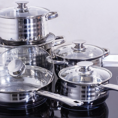 Berlinger Haus 10pc Cookware Set Gourmet Line 5-Layer Induction Bottom Inox