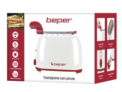 Beper Toaster With Pliers 750W, 2- Slice Toaster With Abs Body And