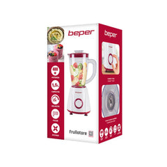 Beper Blender 1.5L Plastic, 4 Stainless Steel Blades, 2 Speeds, And Pulse