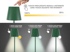 Beper Rechargeable 2IN1 Cristal Table Lamp - Christmas Edition Dark Green