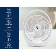 Beper Portable Fan Rechargeable With LED Light 3 Ventilation Speeds