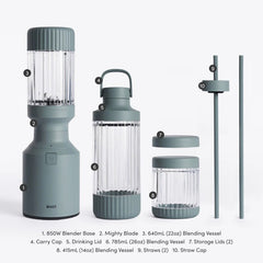 Beast Mighty 850 Plus Personal Blender 850W 3 Vessels Mist B85MH BL EU