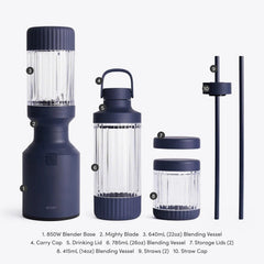 Beast Mighty 850 Plus Personal Blender 850W 3 Vessels Navy B85MH NV EU