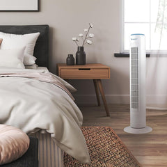 Beper Tower Fan 45 W, Quiet Fan, Height 72 cm, Automatic Oscillation, White