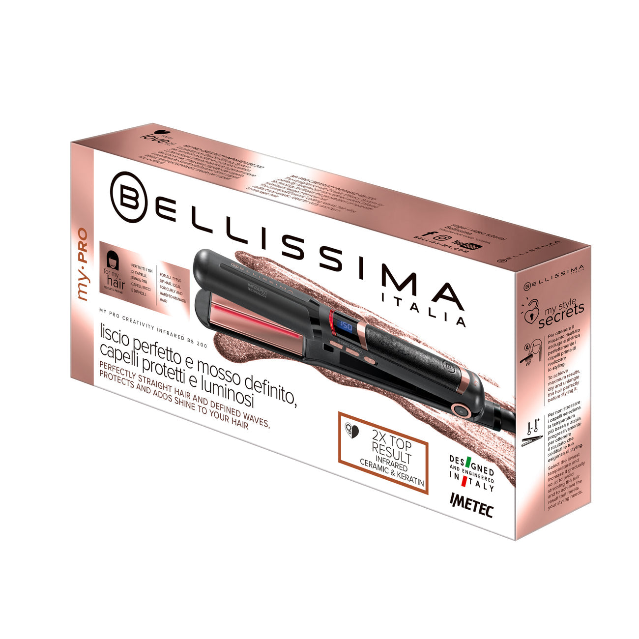 Bellissima 11725 Straightener My Pro, infrared, Ceramic, Led, 230°c