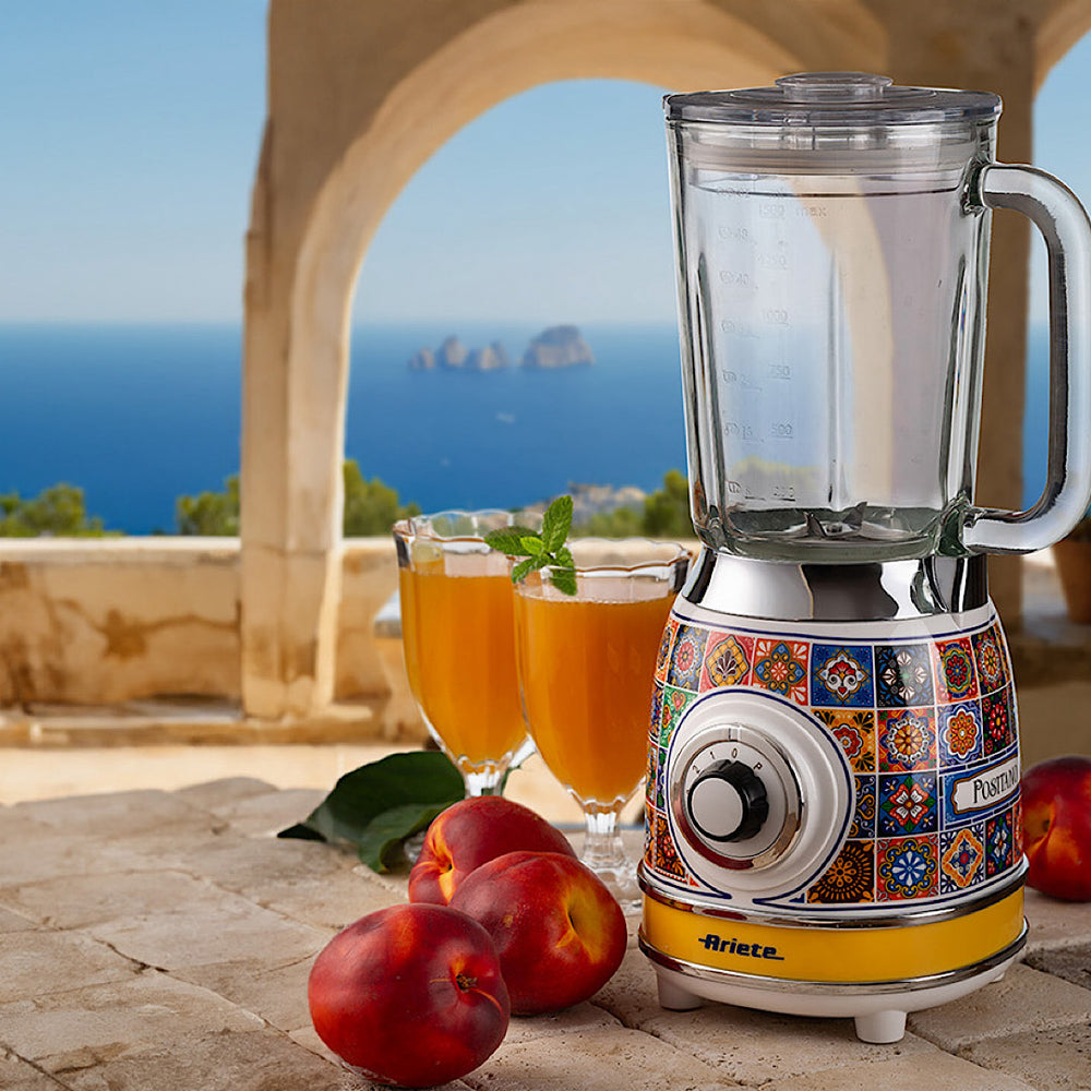 Ariete Positano Blender 1000W 1.5L Glass Jar Ice Crusher 4-Blade