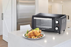 Ariete 10L Electric Oven 1000W Compact Toaster Oven With Timer Control Black
