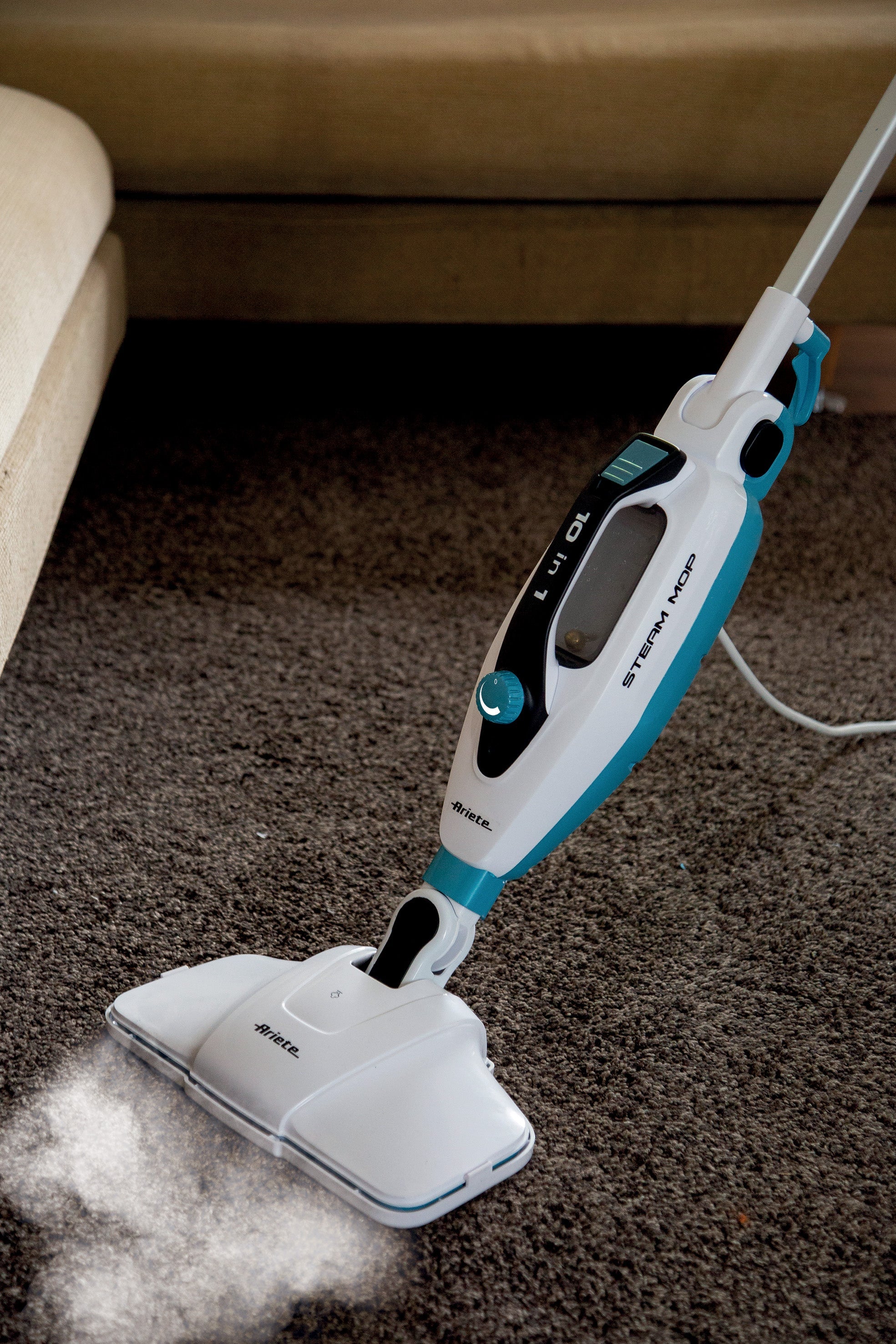 Ariete 10-in-1 Foldable Steam Mop 1500W Multi-Surface Cleaner 4175 Turquoise