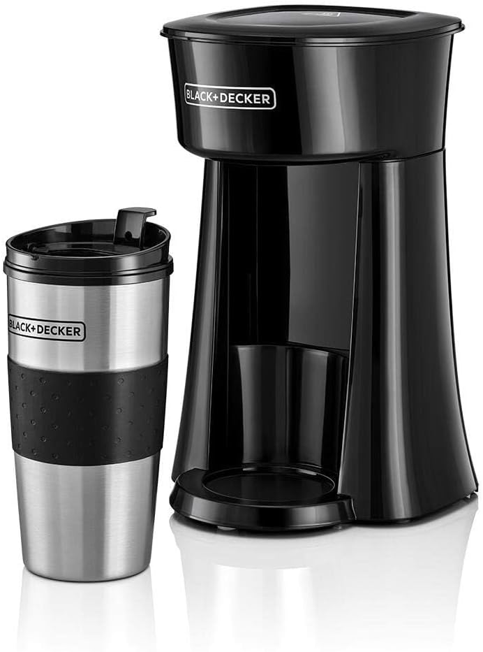 Black & Decker Coffee Machine 650W Personal Brewer 360ml Travel Cup DCM35