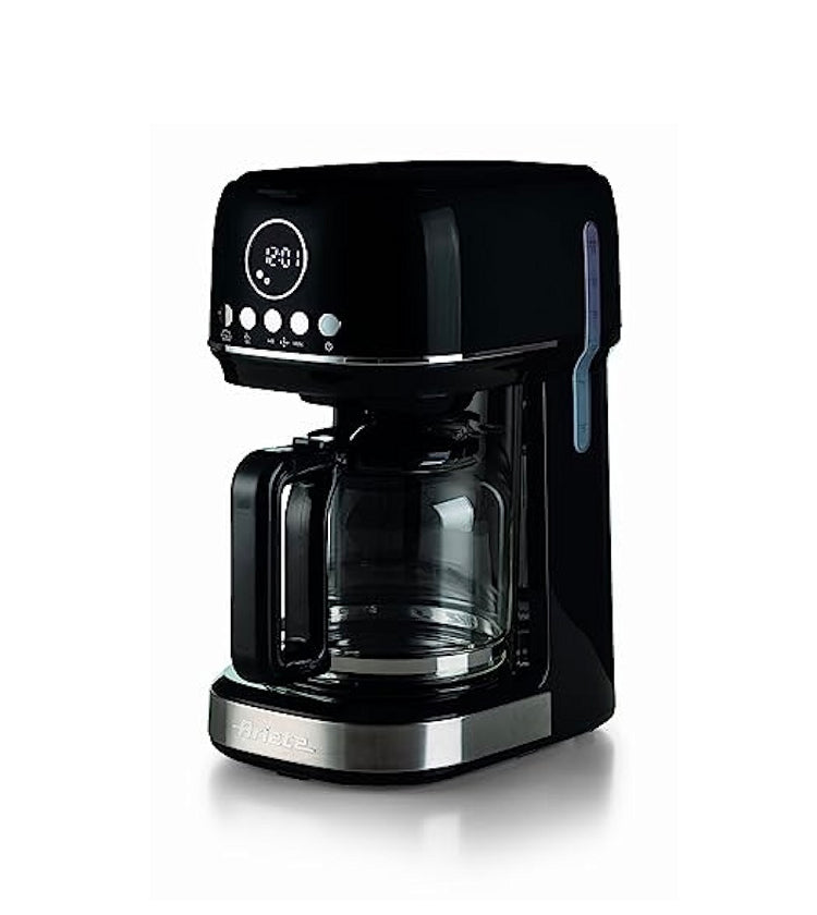 Ariete Moderna Drip Coffee Maker 900W Programmable LCD Timer Glass Carafe Red