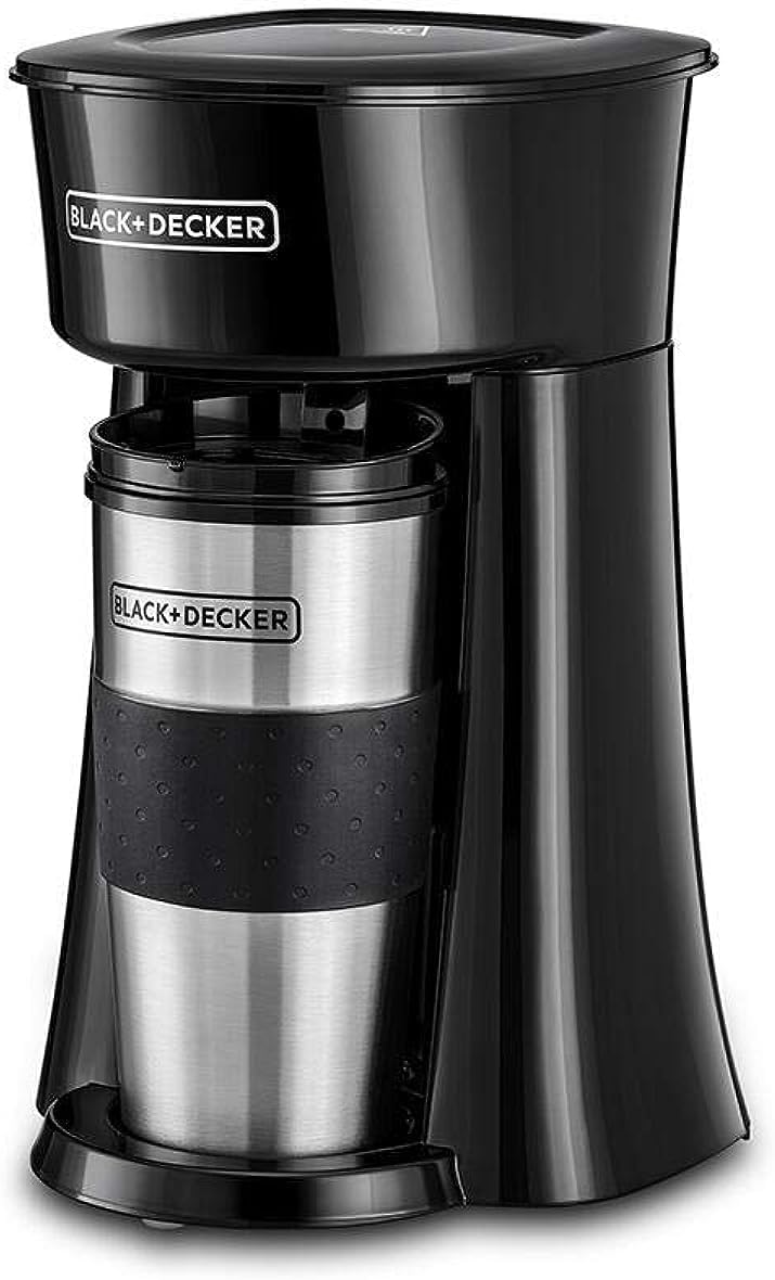 Black & Decker Coffee Machine 650W Personal Brewer 360ml Travel Cup DCM35