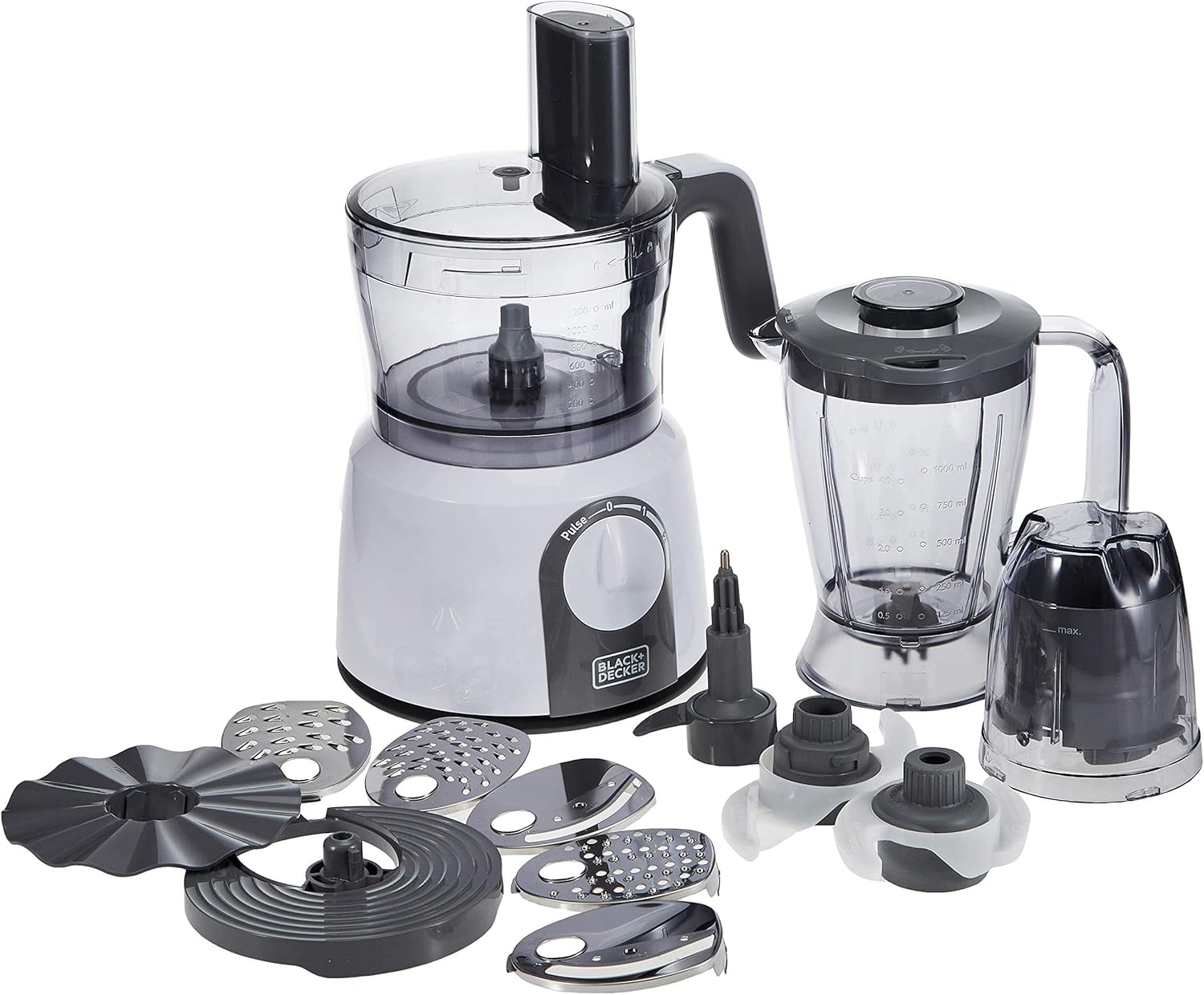 Black & Decker 1000W 32 Functions 5-in-1 Food Processor, White