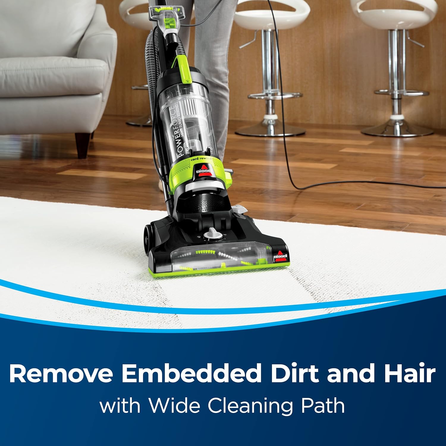 Bissell PowerForce Helix Turbo Rewind 2261E Upright Vacuum Automatic Cord Pet
