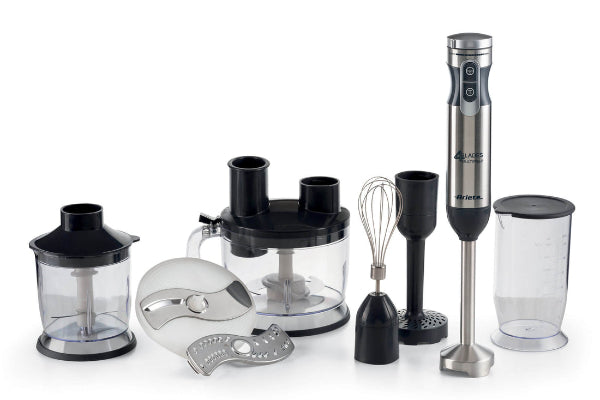 Ariete Metal Hand Blender 1000W Multi-Purpose Immersion Set With Food Chopper