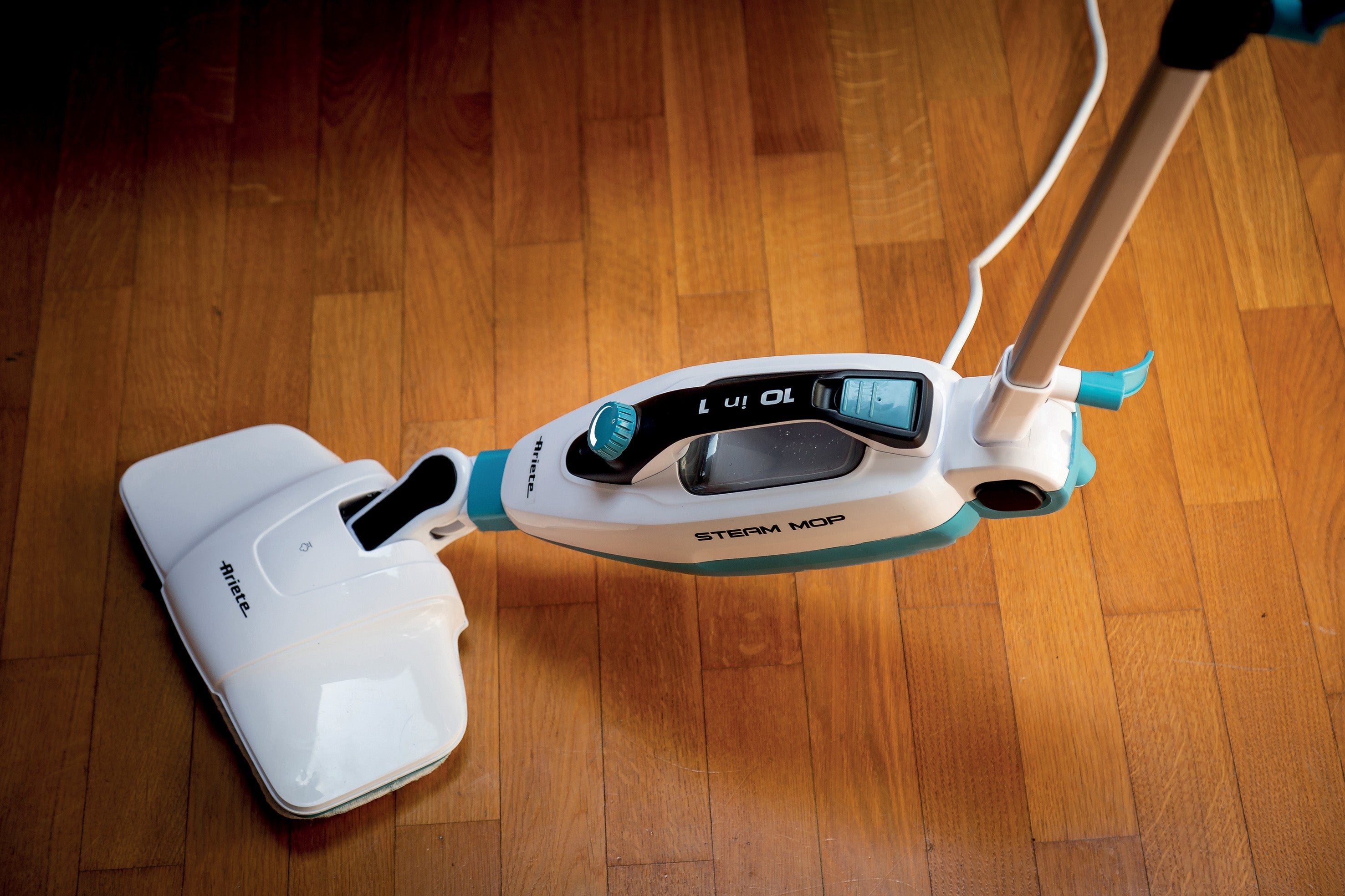 Ariete 10-in-1 Foldable Steam Mop 1500W Multi-Surface Cleaner 4175 Turquoise