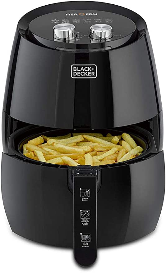 Black+ Decker 4.5L/1.3 Kg - Manual Control Aerofry (Ht)