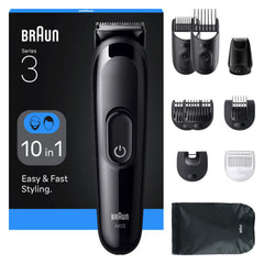 Braun All-In-One Series 3 Aio3560 Trimmer 7 Combs Beard & Hair Clipping Pouch