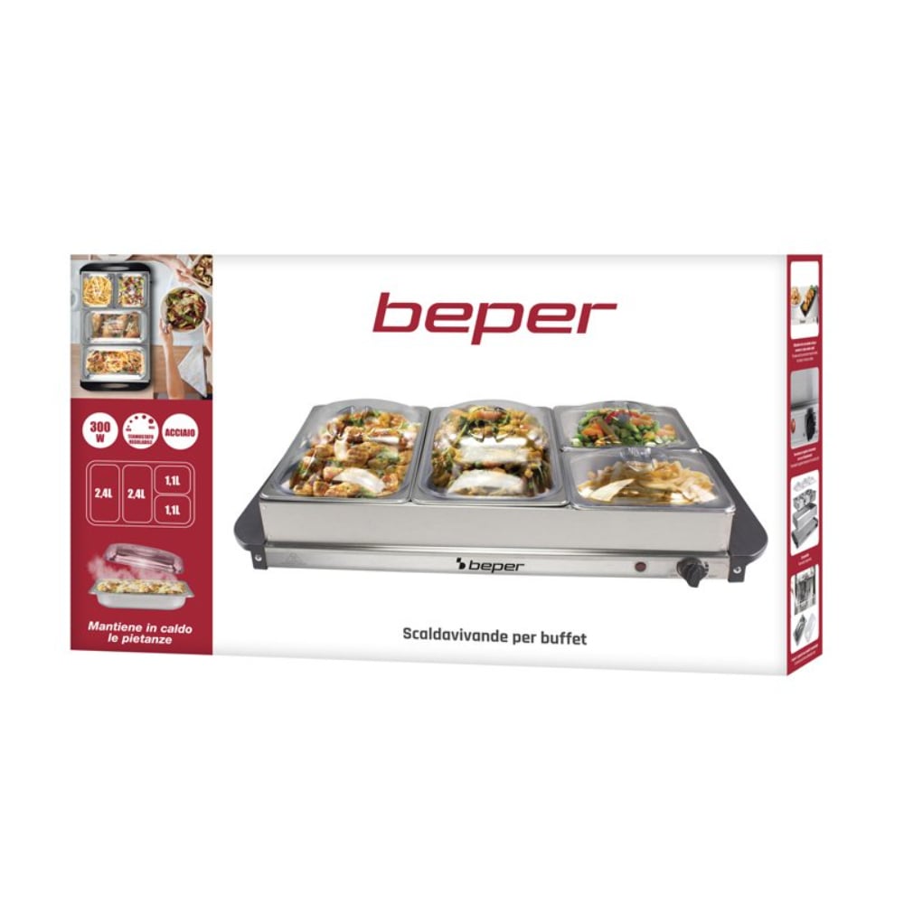 Beper Steel / Plastic Buffet Warmer Metallic Grey
