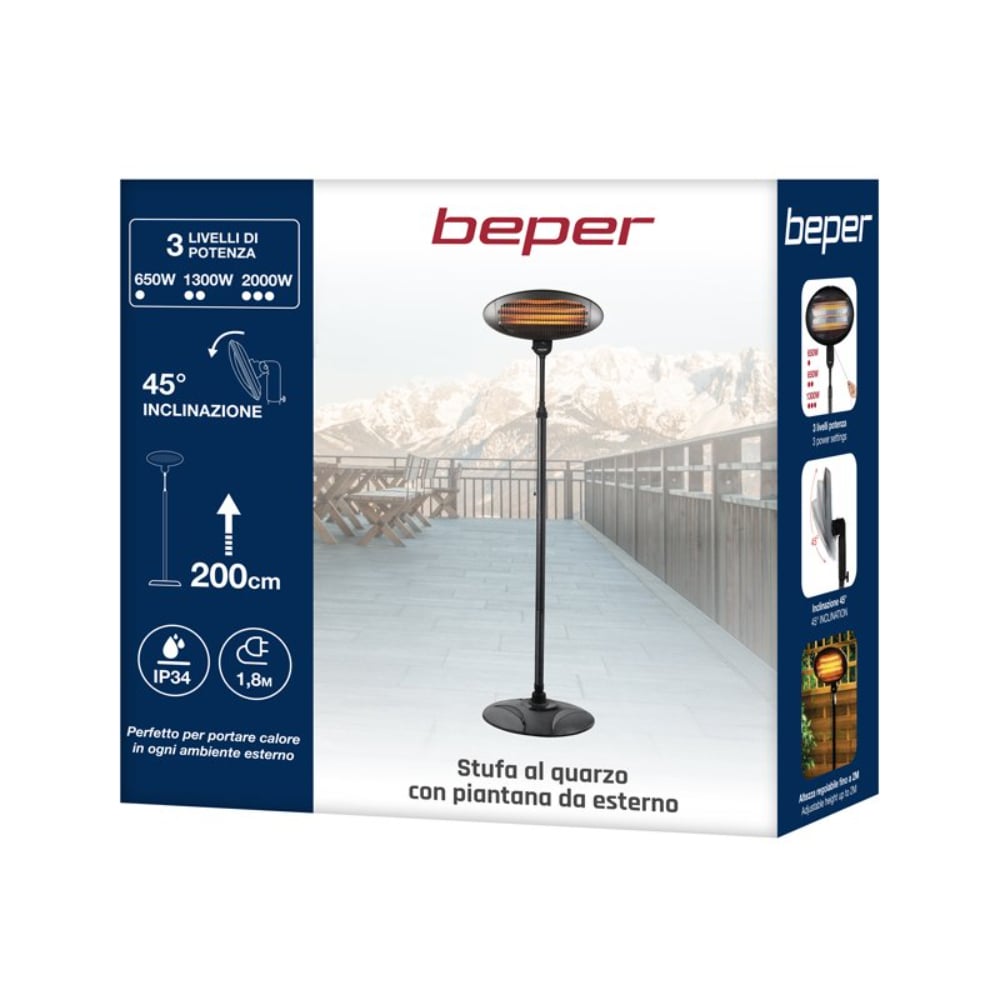 Beper Patio Quartz Heater With Floor Stand