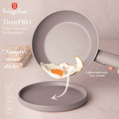 Berlinger Haus Forged Aluminum Fry Pan Taupe Matt Cream TitanPro Non-Stick