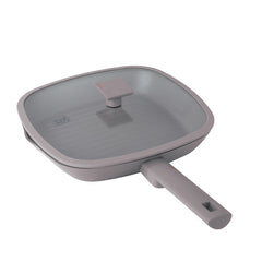Berlinger Haus 28cm Grill Pan With Lid Taupe TitanPro Non-Stick Induction