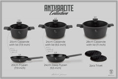 Berlinger Haus 10pc Cookware Set Anthracite TitanPro Non-Stick Induction Base