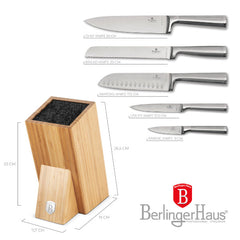 Berlinger Haus 6-Piece Knife Set Bamboo Stand Laser-Cut Stainless Steel