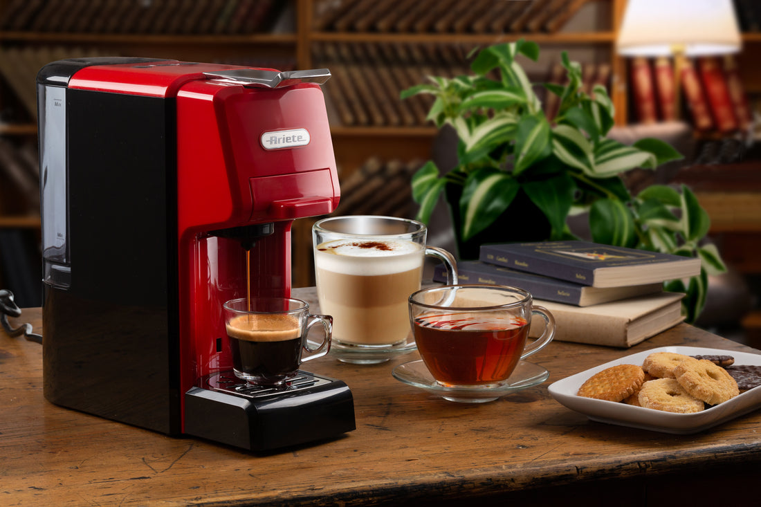 Ariete 3-in-1 Espresso Coffee Machine 19 Bar 1350W Capsule Pod & Powder Compatible