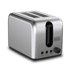 BLACK+DECKER Toaster 1050W 2 Slice Stainless Steel Adjustable Browning Bin