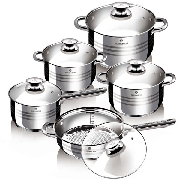 Berlinger Haus 10pc Cookware Set Gourmet Line 5-Layer Induction Bottom Inox