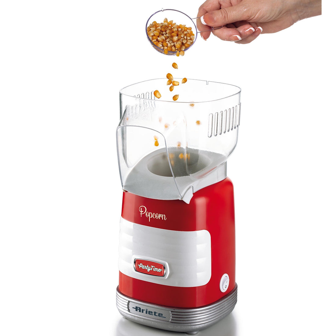 Ariete 2956 Popcorn Party Time 1100W Hot Air Oil-Free Popcorn Maker Retro
