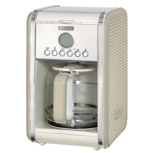 Ariete Vintage Drip Coffee Maker 12 Cup Programmable Timer Retro Filter