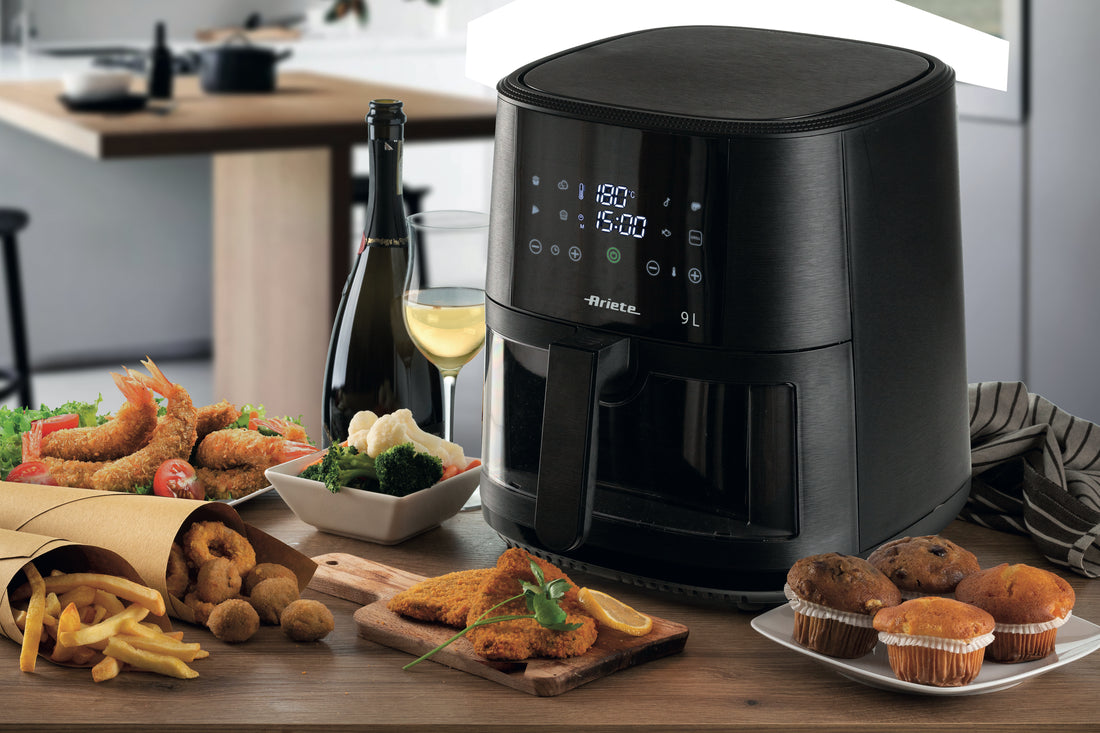 Ariete 9L Air Fryer 1500W XXL Single Basket Large Viewing Window Black 4630/01