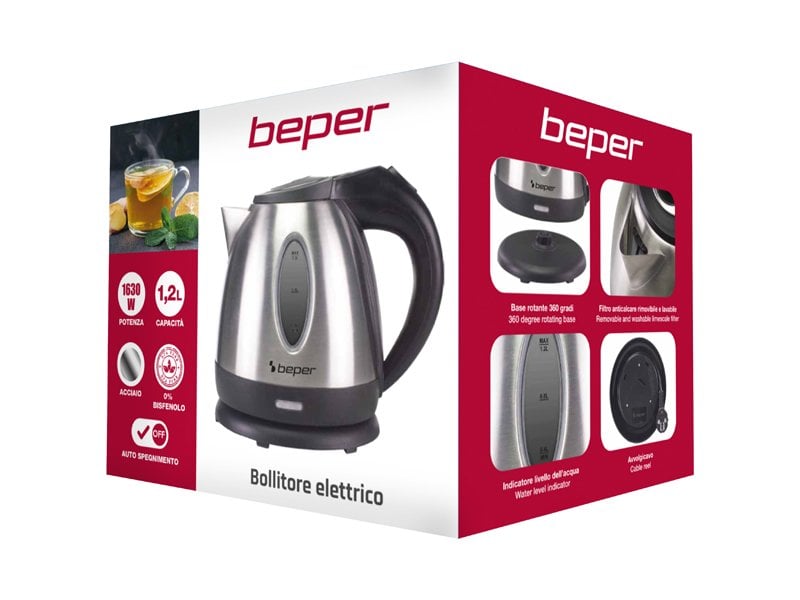 Beper Stainless Steel Electric Kettle