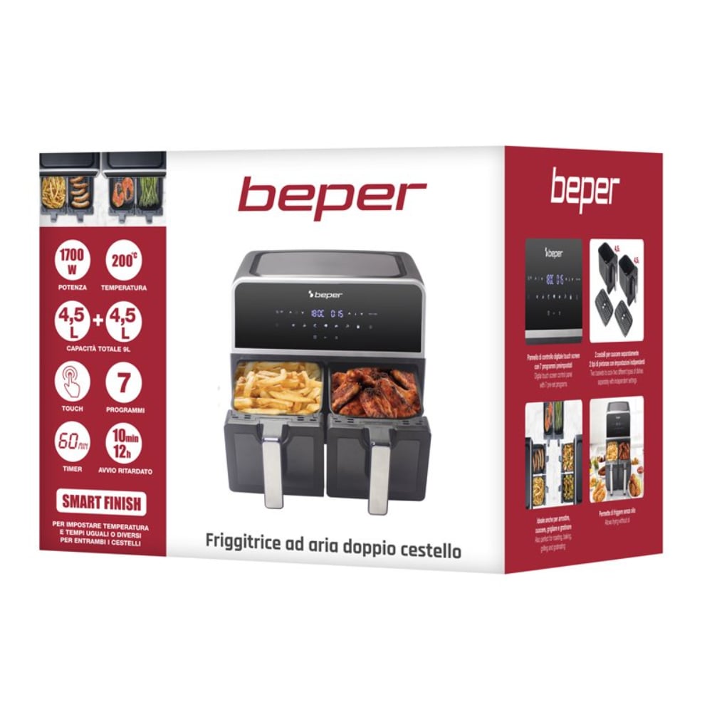 Beper 9 Liter Double Basket Air Fryer