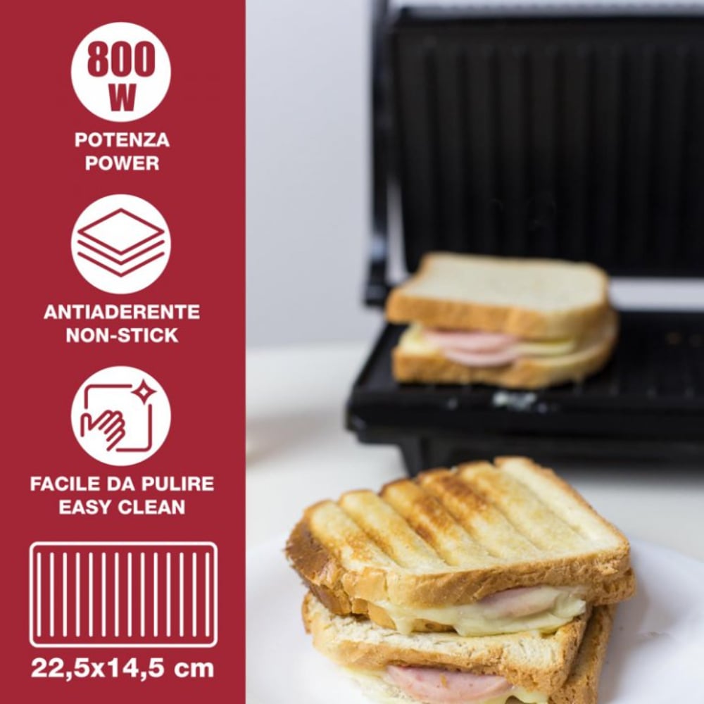 Beper Electric Grill, Non Stick Coating, Steel, 800W Black