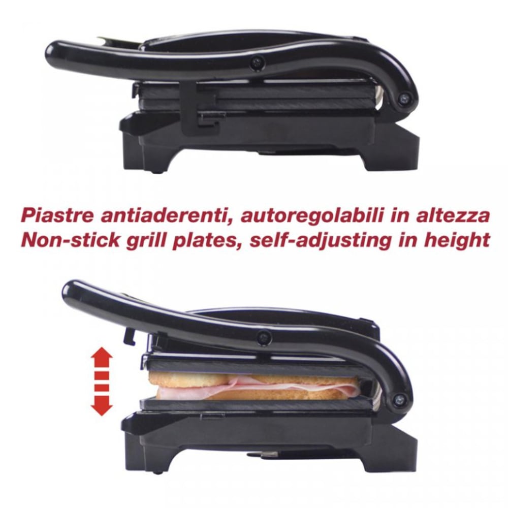 Beper Electric Grill, Non Stick Coating, Steel, 800W Black