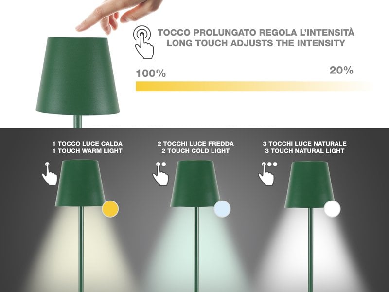 Beper Rechargeable 2IN1 Cristal Table Lamp - Christmas Edition Dark Green