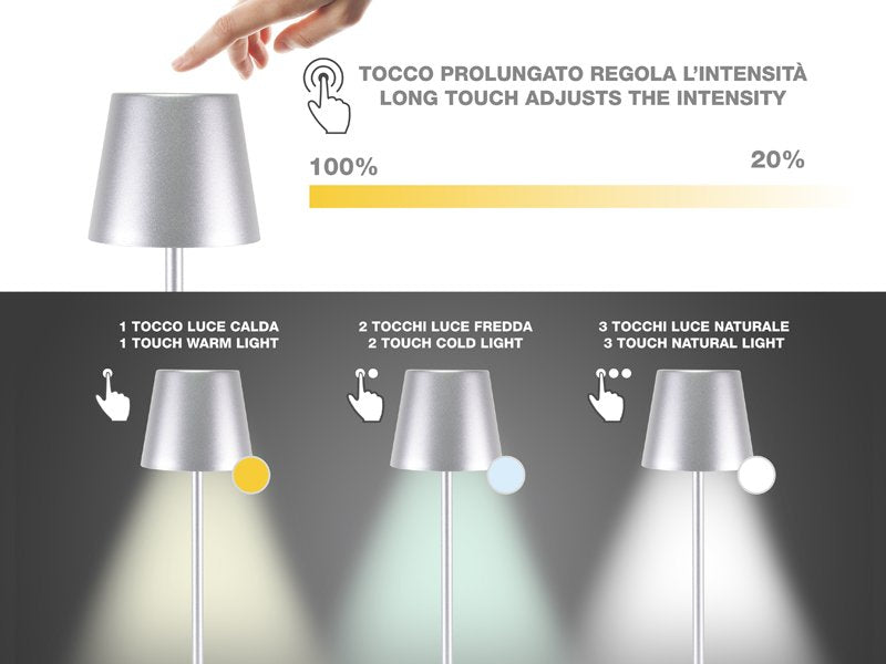 Beper Rechargeable 2IN1 Cristal Table Lamp - Christmas Edition Grey