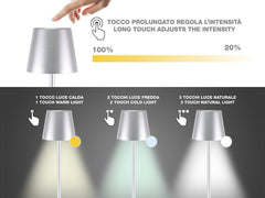 Beper Rechargeable 2IN1 Cristal Table Lamp - Christmas Edition Grey