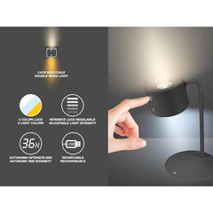 Beper Rechargeable 3In1 Lamp Lumini, Black