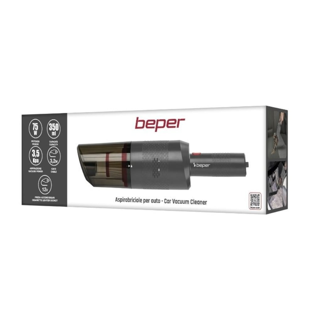 Beper Car Vacuum Cleaner, 75W, Handheld Vacuum Cleaner With Car Plug,