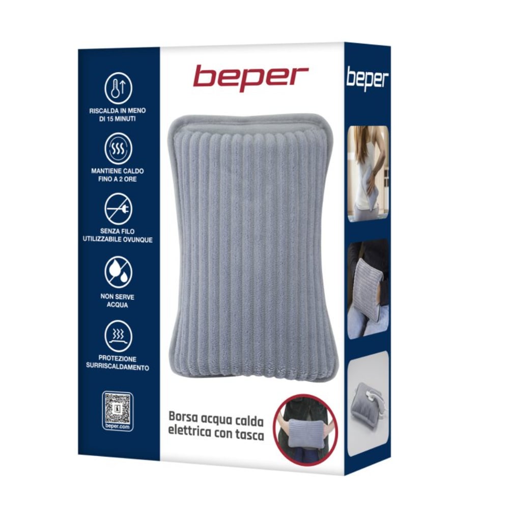 Beper Electric Hot Water Bag Bottle With Pocket