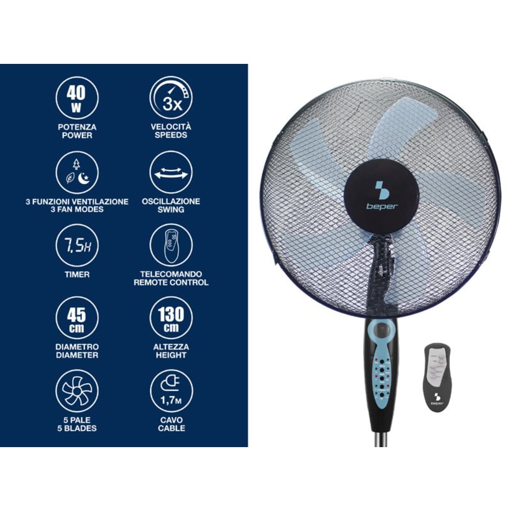 Beper Pedestal Fan With Remote Control