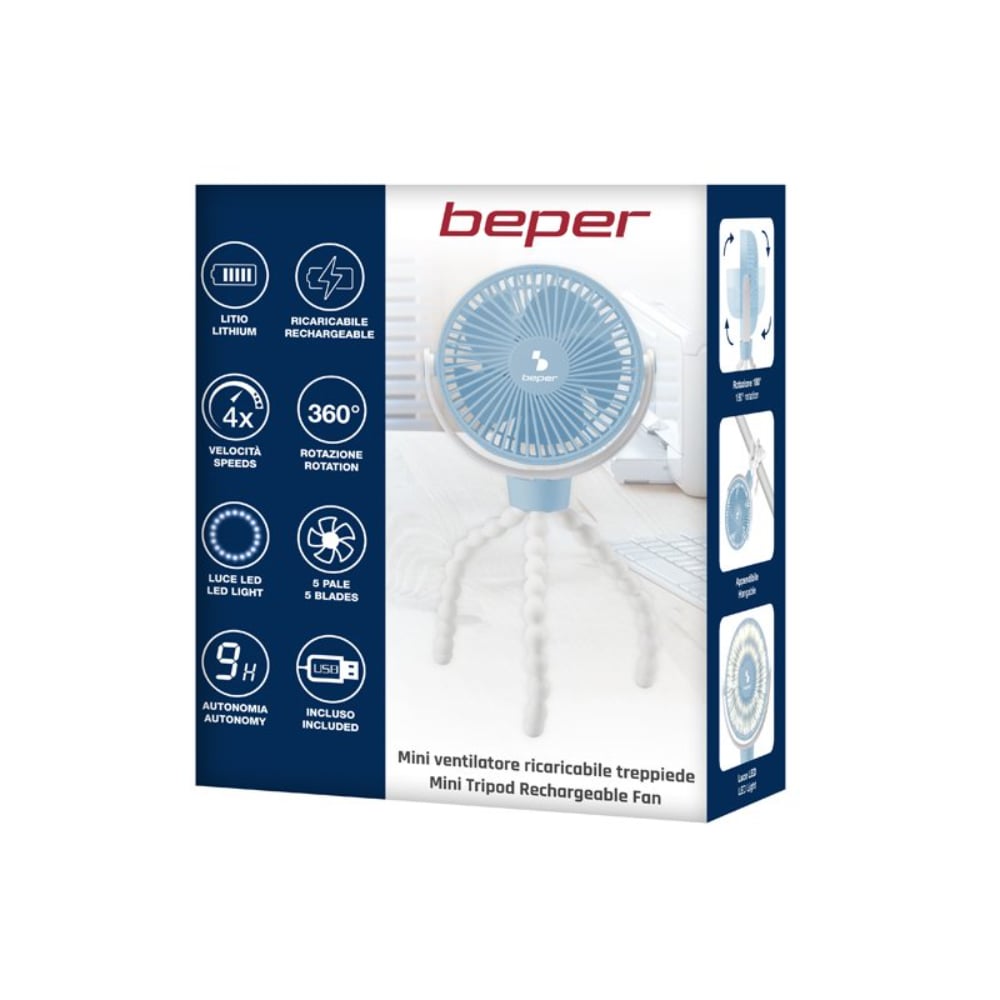 Beper Mini Rechargeable Tripod Fan