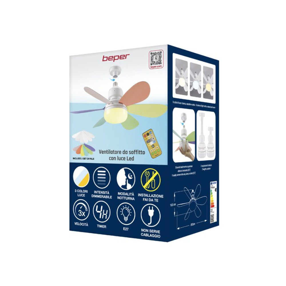 Beper Ceiling Fan, 40W, Lighting And Ventilation With Interchangeable