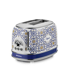 Ariete Capri Toaster 2-Slice 815W with Sandwich Tongs Retro Blue Tan 155/13